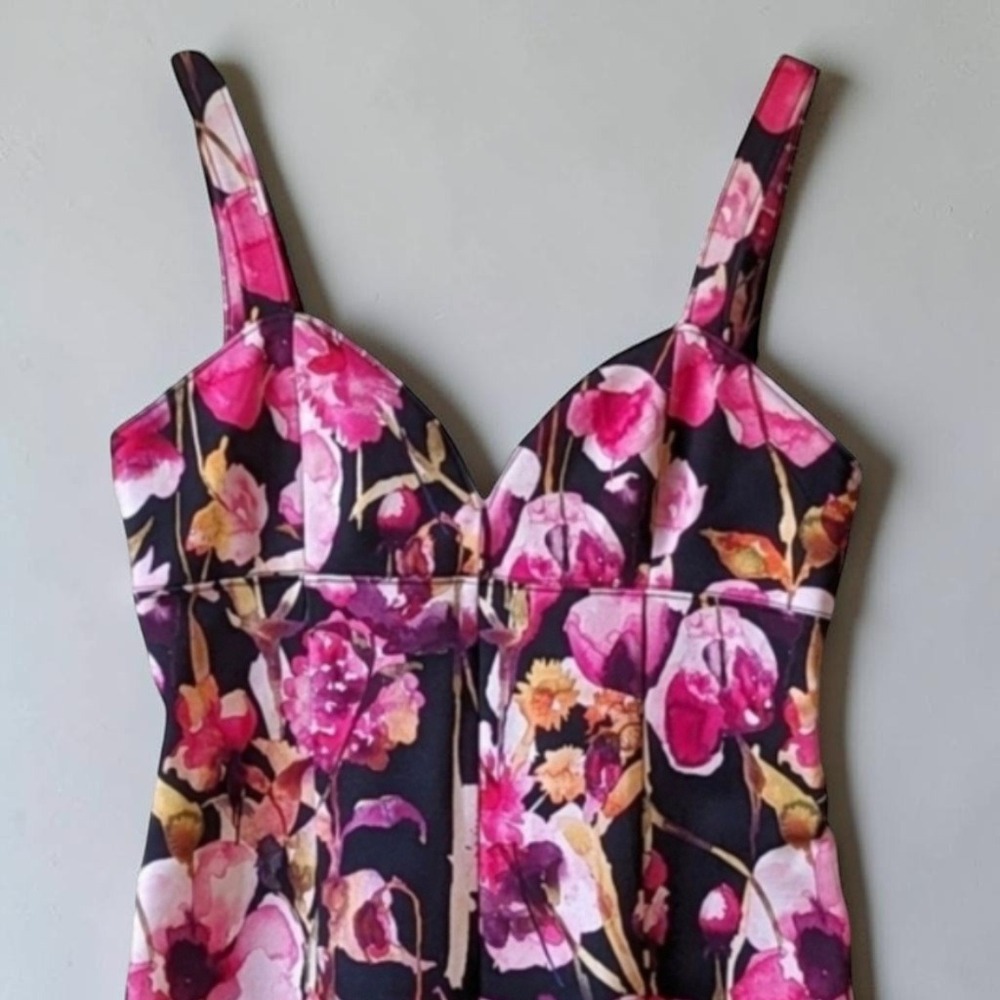 Anthropologie Floral Jumpsuit Open Back Fitted Stretch Sz L NWT - Picture 7 of 16